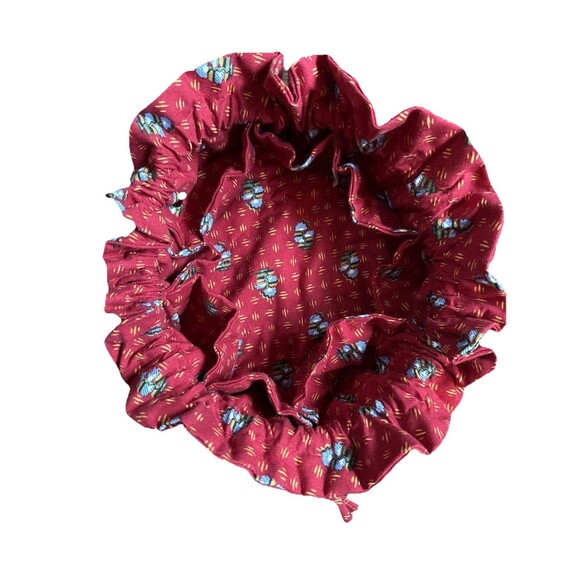 Vera Bradley Provincial Red Jewelry Drawstring Pouch Retired 8 Pockets Rare EUC - Picture 5 of 6